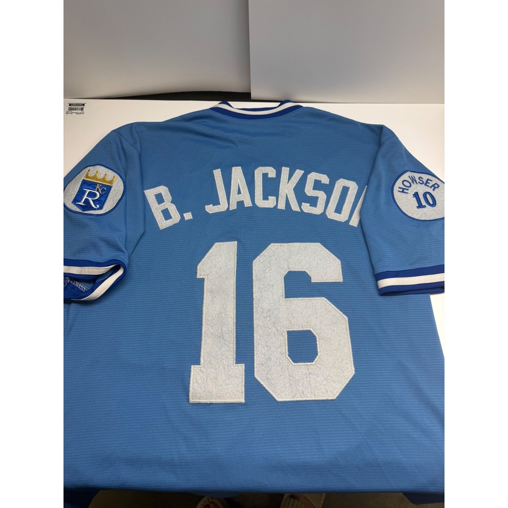Mitchell & Ness Bo Jackson Kansas City Royals Jersey 16 Powder Blue Mens M - Picture 11 of 14